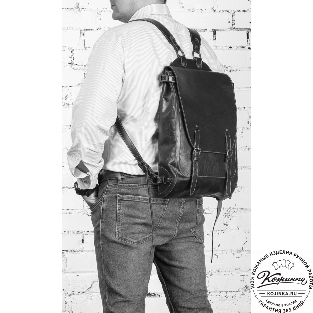 Кожаный рюкзак "Рафаэль" (чёрный)